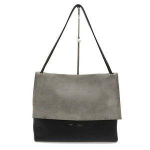 Celine Gray, Black, Orange Suede/Leather All Soft Shoulder Bag